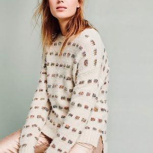 Anthropologie Metallic Check Sweater